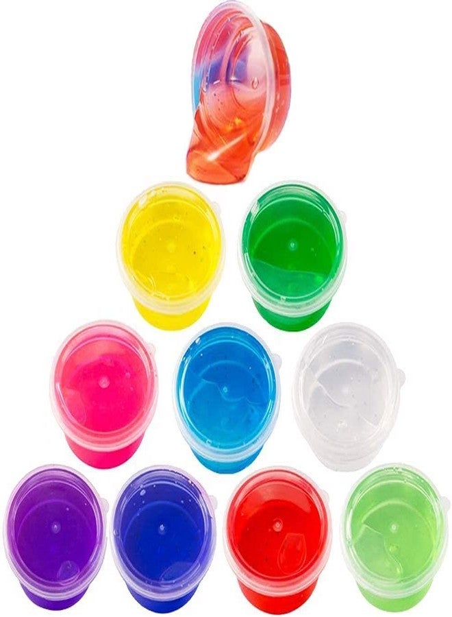 Firstly Traders Set of 12 Flexible Crystal Slime Magic Mud Soft Transparent Jelly Clay Putty Toys for Kids Boys Girls with Clay Modelling Tools Non Toxic - Multi Color - Image 1